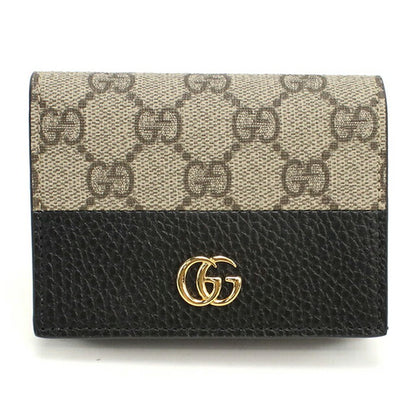 中古 グッチ 二つ折り財布 二折財布 レディース ブランド GUCCI GGスプリーム カードケース ウォレット レザー 658610 ブラック USDGU107149011