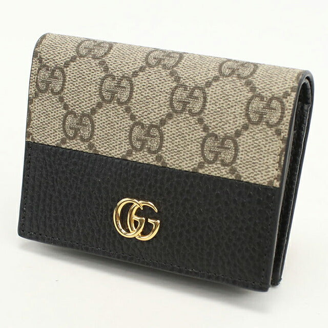 中古 グッチ 二つ折り財布 二折財布 レディース ブランド GUCCI GGスプリーム カードケース ウォレット レザー 658610 ブラック USDGU107149011