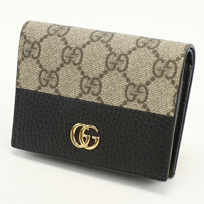 中古 グッチ 二つ折り財布 二折財布 レディース ブランド GUCCI GGスプリーム カードケース ウォレット レザー 658610 ブラック USDGU107149011