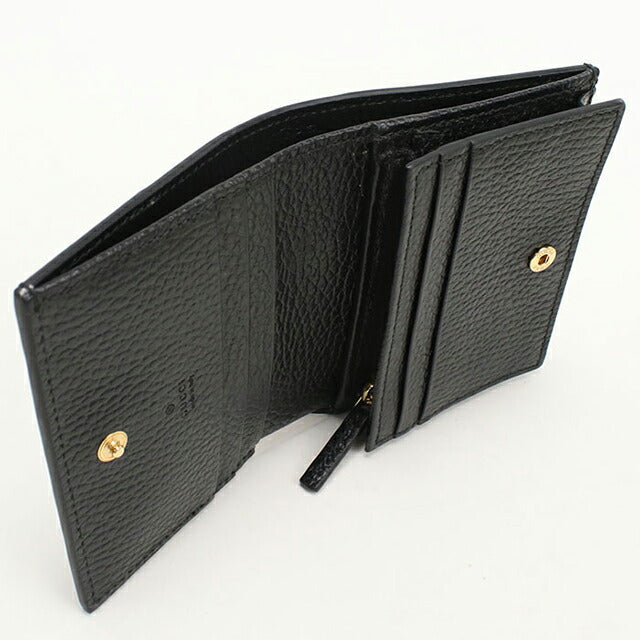 中古 グッチ 二つ折り財布 二折財布 レディース ブランド GUCCI GGスプリーム カードケース ウォレット レザー 658610 ブラック USDGU107149011