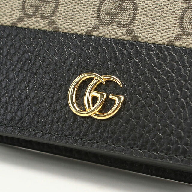 中古 グッチ 二つ折り財布 二折財布 レディース ブランド GUCCI GGスプリーム カードケース ウォレット レザー 658610 ブラック USDGU107149011