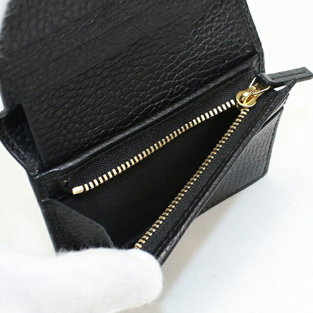中古 グッチ 二つ折り財布 二折財布 レディース ブランド GUCCI GGスプリーム カードケース ウォレット レザー 658610 ブラック USDGU107149011
