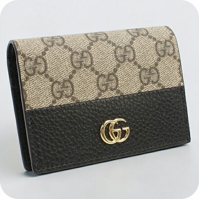 中古 グッチ 二つ折り財布 二折財布 レディース ブランド GUCCI GGスプリーム カードケース ウォレット レザー 658610 ブラック USDGU107149011