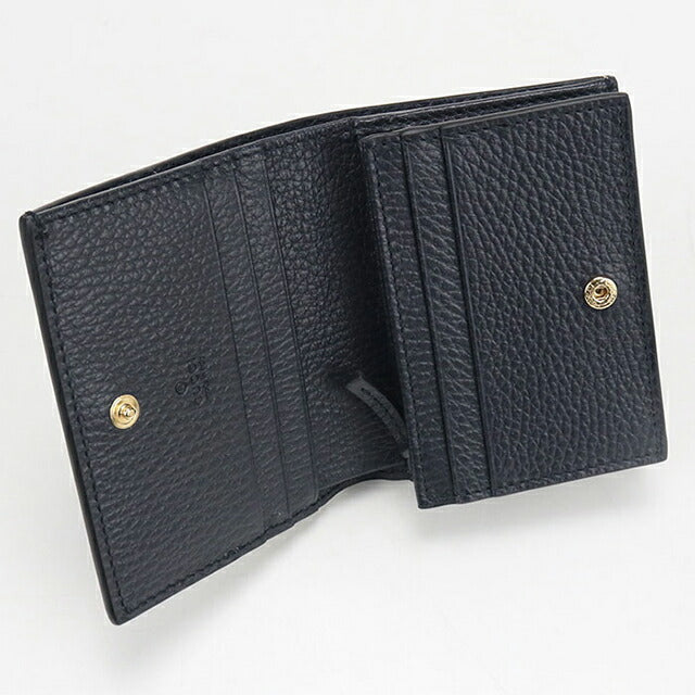 中古 グッチ 二つ折り財布 二折財布 レディース ブランド GUCCI ダブルG カードケースウォレット レザー 658610 ネイビー 財布 USDGU107150011