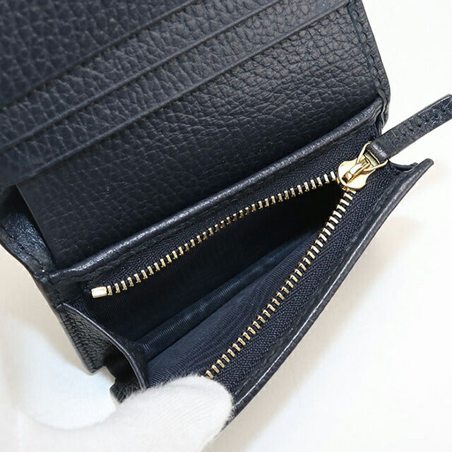 中古 グッチ 二つ折り財布 二折財布 レディース ブランド GUCCI ダブルG カードケースウォレット レザー 658610 ネイビー 財布 USDGU107150011