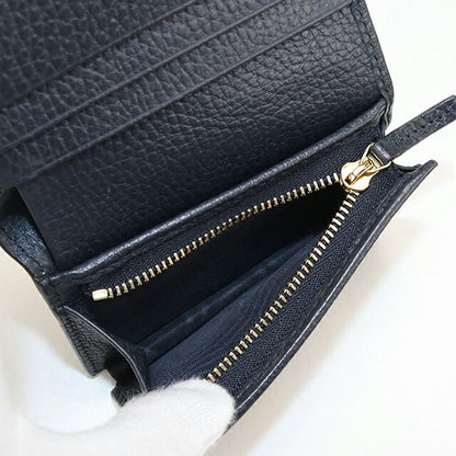 中古 グッチ 二つ折り財布 二折財布 レディース ブランド GUCCI ダブルG カードケースウォレット レザー 658610 ネイビー 財布 USDGU107150011