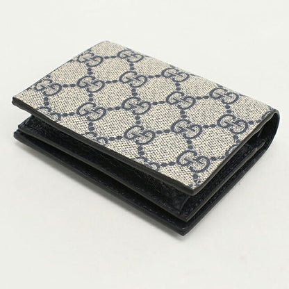中古 グッチ 二つ折り財布 二折財布 レディース ブランド GUCCI GGスプリーム カードケース ウォレット レザー 658610 ネイビー USDGU107151011