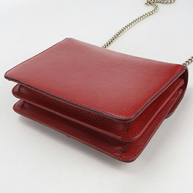 中古 グッチ 斜め掛け ショルダーバッグ レディース ブランド GUCCI インターロッキングG チェーン レザー 510304 レッド バッグ USDGU107276011
