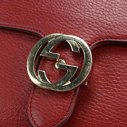 中古 グッチ 斜め掛け ショルダーバッグ レディース ブランド GUCCI インターロッキングG チェーン レザー 510304 レッド バッグ USDGU107276011
