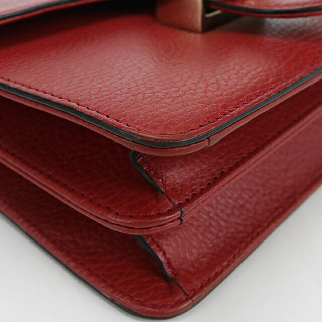 中古 グッチ 斜め掛け ショルダーバッグ レディース ブランド GUCCI インターロッキングG チェーン レザー 510304 レッド バッグ USDGU107276011