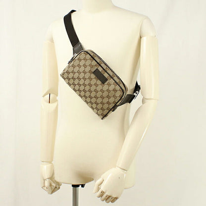 中古 グッチ ボディバッグ メンズ ブランド GUCCI GGキャンバス ベルトバッグ 449174 ベージュ USDGU107293011