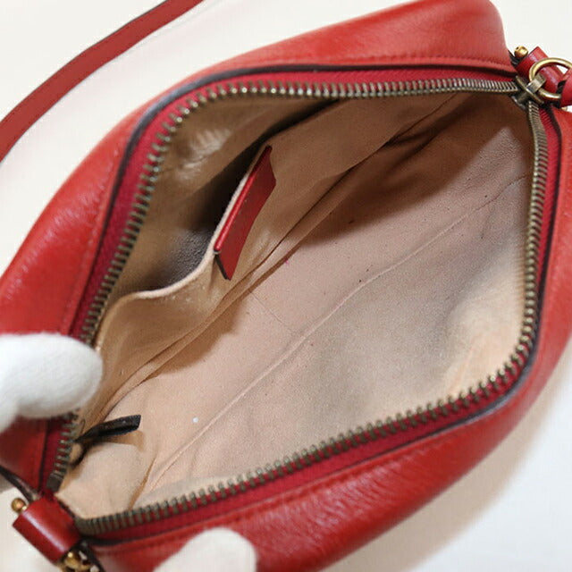 中古 グッチ 斜め掛け ショルダーバッグ レディース ブランド GUCCI GGマーモント ミニ カメラバッグ レザー 448065 レッド バッグ USDGU107361011