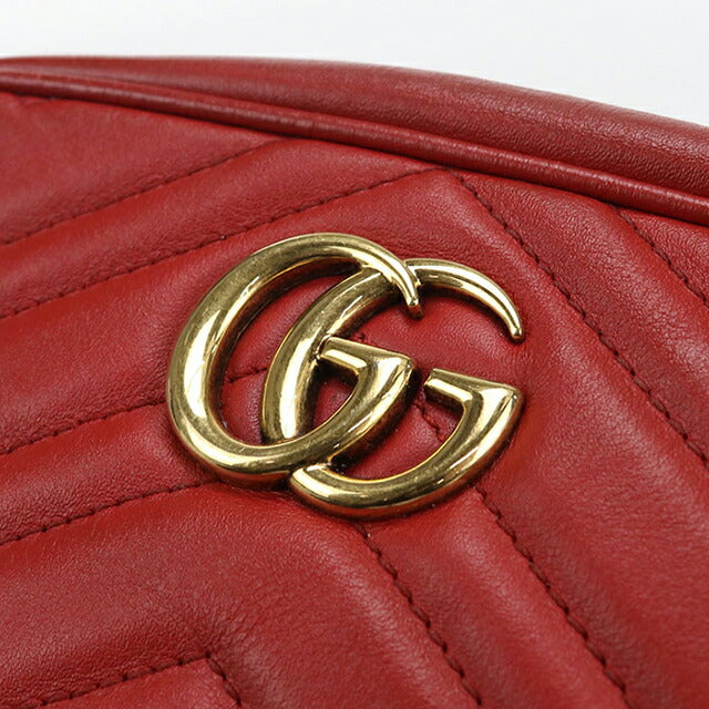 中古 グッチ 斜め掛け ショルダーバッグ レディース ブランド GUCCI GGマーモント ミニ カメラバッグ レザー 448065 レッド バッグ USDGU107361011