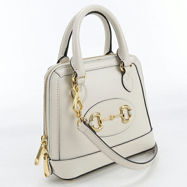 ル*ス様 グッチ GUCCI ルーピングハンドバッグ ホワイトレザー ×キャンバ 中古 グッチ ハンドバッグ レディース ブランド GUCCI ホースビット