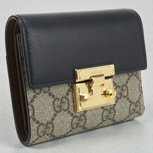 中古 グッチ 三つ折り財布 レディース ブランド GUCCI パドロック 453155 ベージュ 財布 USDGU107432011
