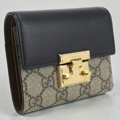 中古 グッチ 三つ折り財布 レディース ブランド GUCCI パドロック 453155 ベージュ 財布 USDGU107432011