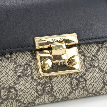 中古 グッチ 三つ折り財布 レディース ブランド GUCCI パドロック 453155 ベージュ 財布 USDGU107432011