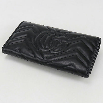 中古 グッチ 長財布二折 レディース ブランド GUCCI ダブルG コンチネンタルウォレット レザー 443436 ブラック 財布 USDGU107564011