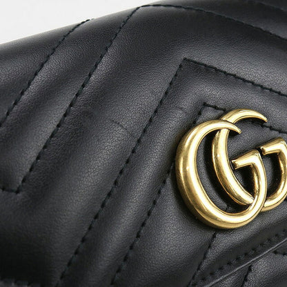 中古 グッチ 長財布二折 レディース ブランド GUCCI ダブルG コンチネンタルウォレット レザー 443436 ブラック 財布 USDGU107564011