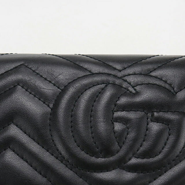 中古 グッチ 長財布二折 レディース ブランド GUCCI ダブルG コンチネンタルウォレット レザー 443436 ブラック 財布 USDGU107564011