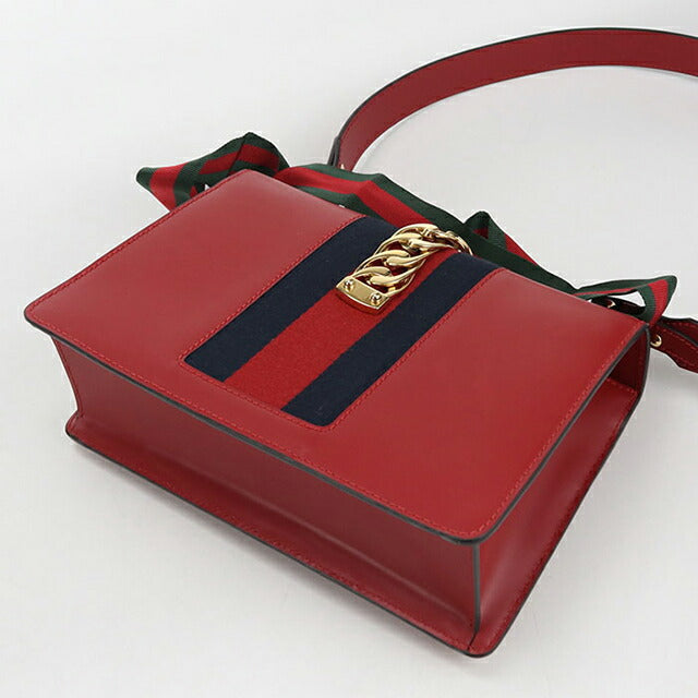 中古 グッチ ショルダーバッグ レディース ブランド GUCCI シルヴィ レザー 421882 レッド バッグ USDGU107653011