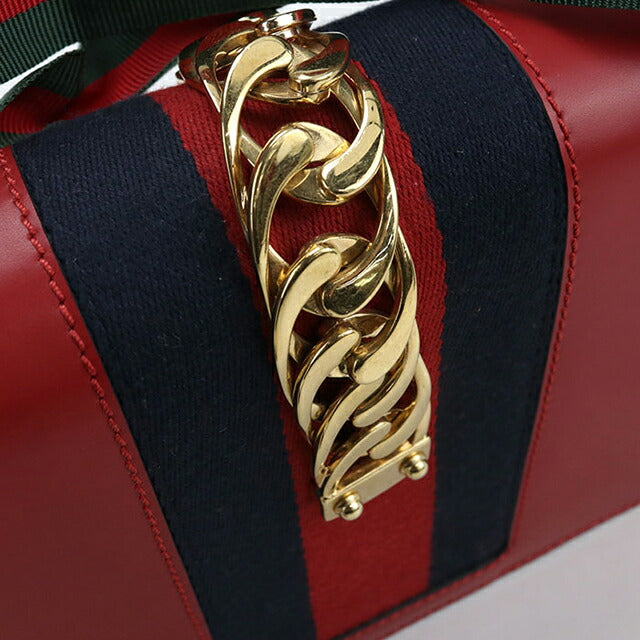 中古 グッチ ショルダーバッグ レディース ブランド GUCCI シルヴィ レザー 421882 レッド バッグ USDGU107653011