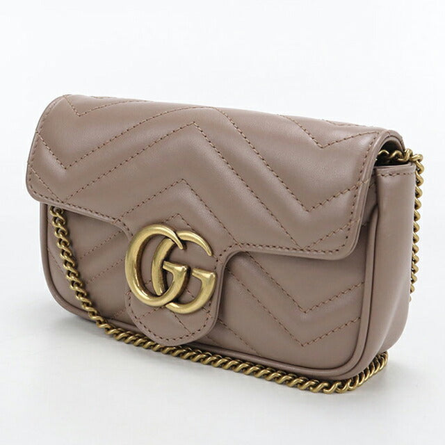Used Gucci shoulder bag ladies brand GUCCI GG Marmont mini bag leather 476433 beige USDGU107928011