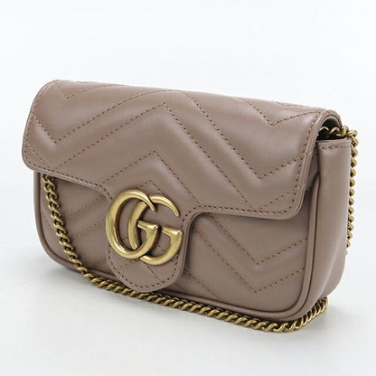Used Gucci shoulder bag ladies brand GUCCI GG Marmont mini bag leather 476433 beige USDGU107928011