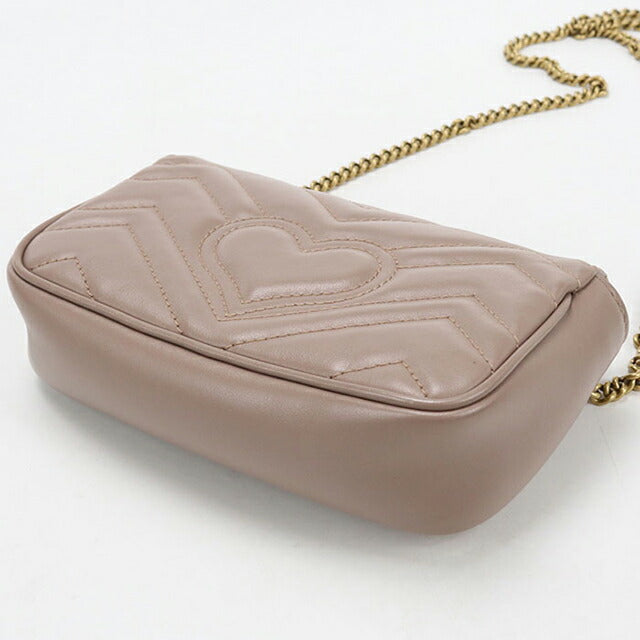 Used Gucci shoulder bag ladies brand GUCCI GG Marmont mini bag leather 476433 beige USDGU107928011