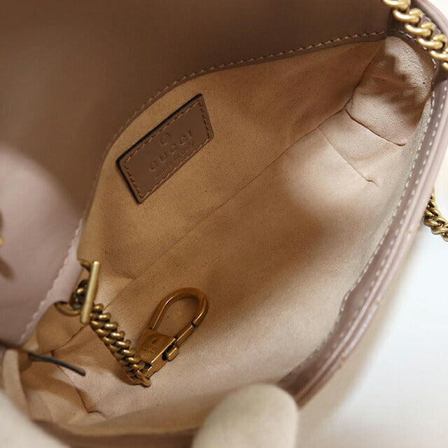 Used Gucci shoulder bag ladies brand GUCCI GG Marmont mini bag leather 476433 beige USDGU107928011