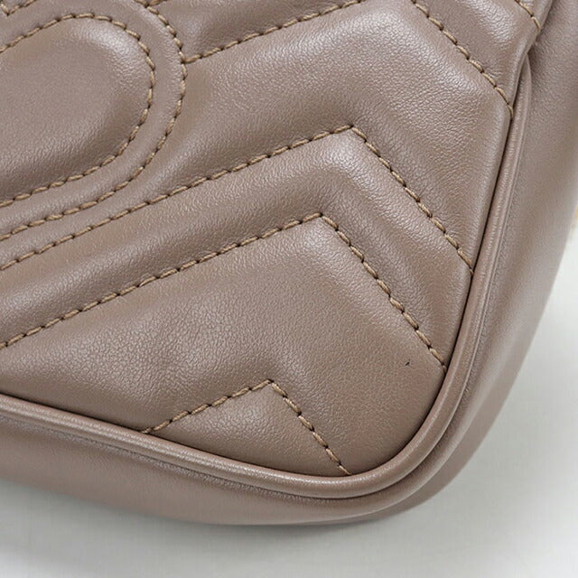 Used Gucci shoulder bag ladies brand GUCCI GG Marmont mini bag leather 476433 beige USDGU107928011