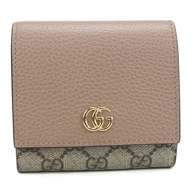 中古 グッチ 二つ折り財布 二折財布 レディース ブランド GUCCI ダブルG バイカラーミニウォレット 598587 ベージュ 財布 USDGU107992011