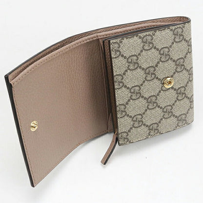 中古 グッチ 二つ折り財布 二折財布 レディース ブランド GUCCI ダブルG バイカラーミニウォレット 598587 ベージュ 財布 USDGU107992011