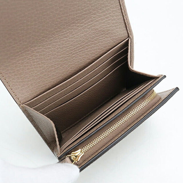 【中古】GUCCI ベージュ レザー 二つ折り財布 中古・古着通販】GUCCI (グッチ) 2つ折り財布 ベージュ｜ブランド