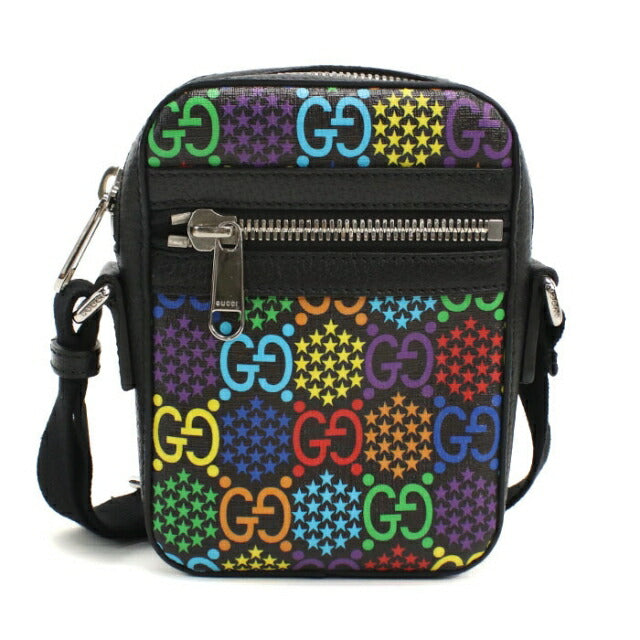 Used Gucci Crossbody Shoulder Bag Unisex Brand GUCCI GG Psychedelic 598103 Black USDGU108233011