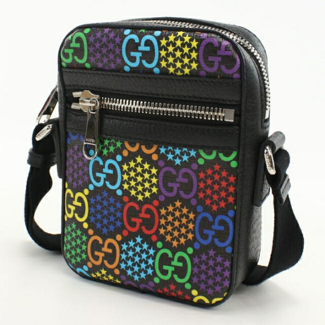 Used Gucci Crossbody Shoulder Bag Unisex Brand GUCCI GG Psychedelic 598103 Black USDGU108233011