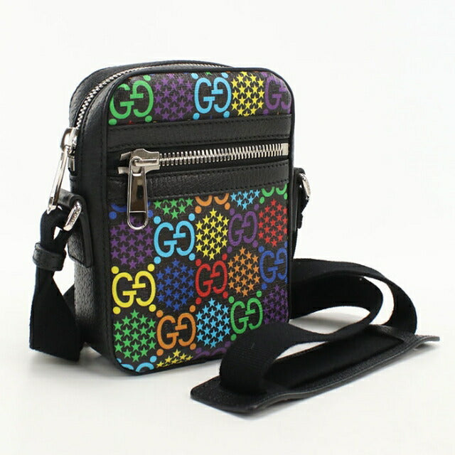 Used Gucci Crossbody Shoulder Bag Unisex Brand GUCCI GG Psychedelic 598103 Black USDGU108233011