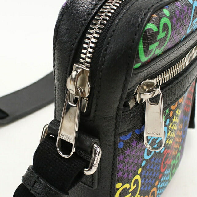Used Gucci Crossbody Shoulder Bag Unisex Brand GUCCI GG Psychedelic 598103 Black USDGU108233011