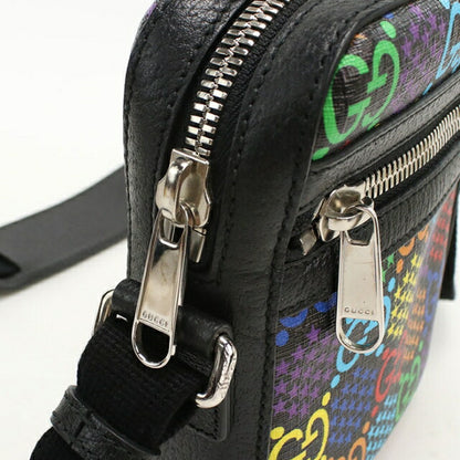 Used Gucci Crossbody Shoulder Bag Unisex Brand GUCCI GG Psychedelic 598103 Black USDGU108233011
