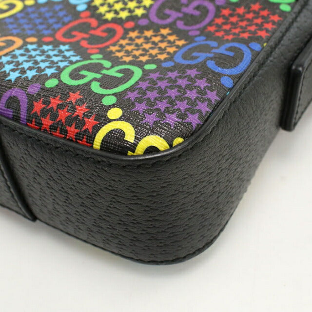 Used Gucci Crossbody Shoulder Bag Unisex Brand GUCCI GG Psychedelic 598103 Black USDGU108233011