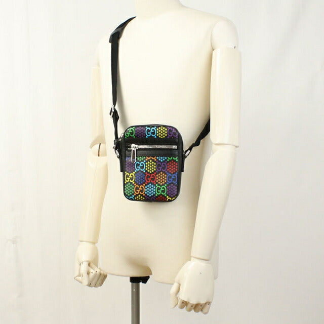 Used Gucci Crossbody Shoulder Bag Unisex Brand GUCCI GG Psychedelic 598103 Black USDGU108233011