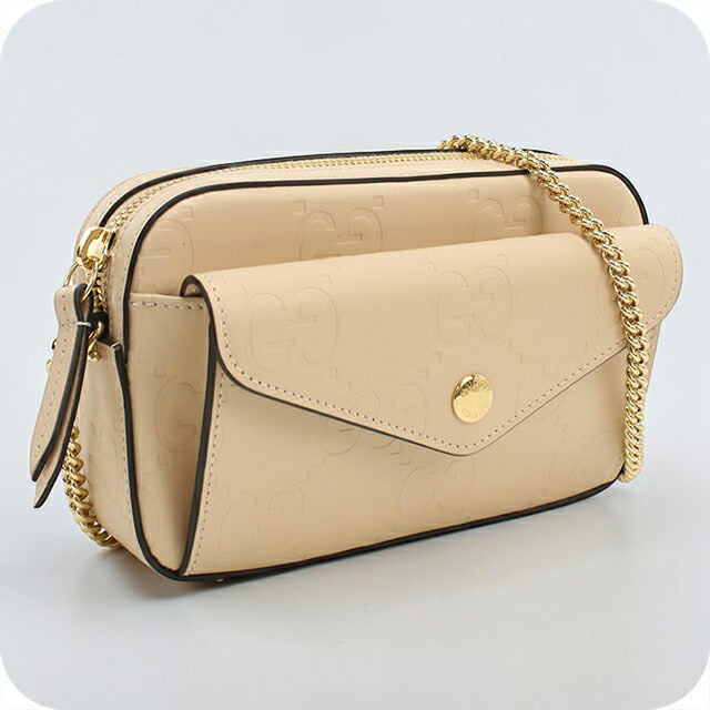 中古 グッチ 斜め掛け ショルダーバッグ レディース ブランド GUCCI チェーン レザー 781554 ベージュ USDGU108543011