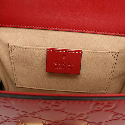 中古 グッチ ショルダーバッグ レディース ブランド GUCCI グッチシマ チェーンショルダーバッグ レザー 409437 レッド USDGU108555011