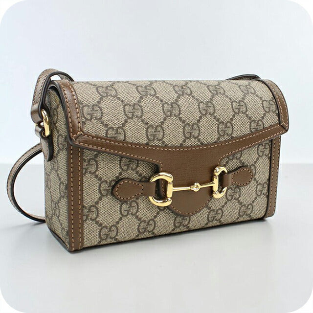 中古 グッチ 斜め掛け ショルダーバッグ ユニセックス ブランド GUCCI グッチ ホースビット 1955 ミニバッグ レザー 699296 ベージュ USDGU108715011
