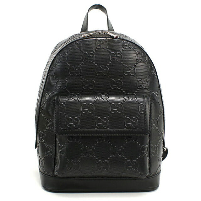 中古 グッチ リュック メンズ ブランド GUCCI GGエンボス バックパック レザー 658579 ブラック USDGU108930011