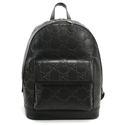 中古 グッチ リュック メンズ ブランド GUCCI GGエンボス バックパック レザー 658579 ブラック USDGU108930011