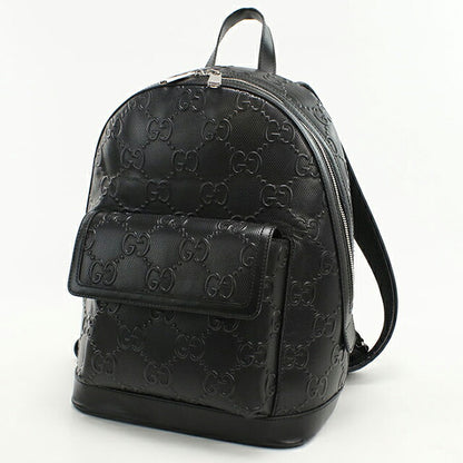 中古 グッチ リュック メンズ ブランド GUCCI GGエンボス バックパック レザー 658579 ブラック USDGU108930011