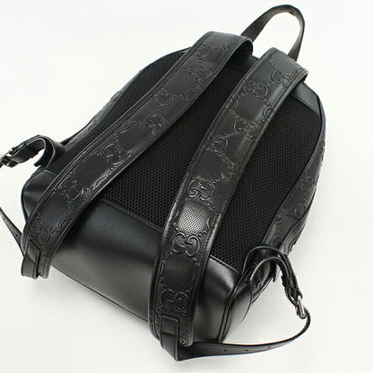 中古 グッチ リュック メンズ ブランド GUCCI GGエンボス バックパック レザー 658579 ブラック USDGU108930011