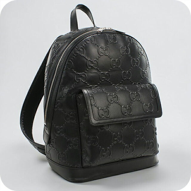 中古 グッチ リュック メンズ ブランド GUCCI GGエンボス バックパック レザー 658579 ブラック USDGU108930011