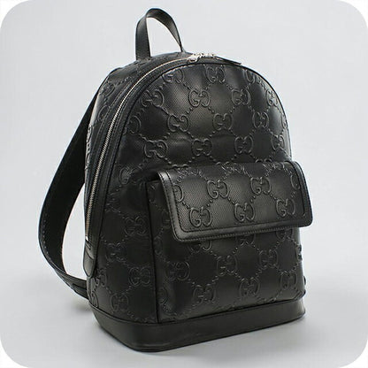 中古 グッチ リュック メンズ ブランド GUCCI GGエンボス バックパック レザー 658579 ブラック USDGU108930011